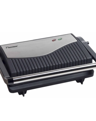 Bestron Panini grill 750 W zilver en zwart roestvrij staal APG150