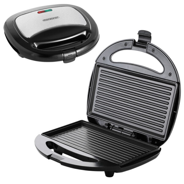 Monzana Contactgrill - Paninigrill - Zwart/Zilver 750W