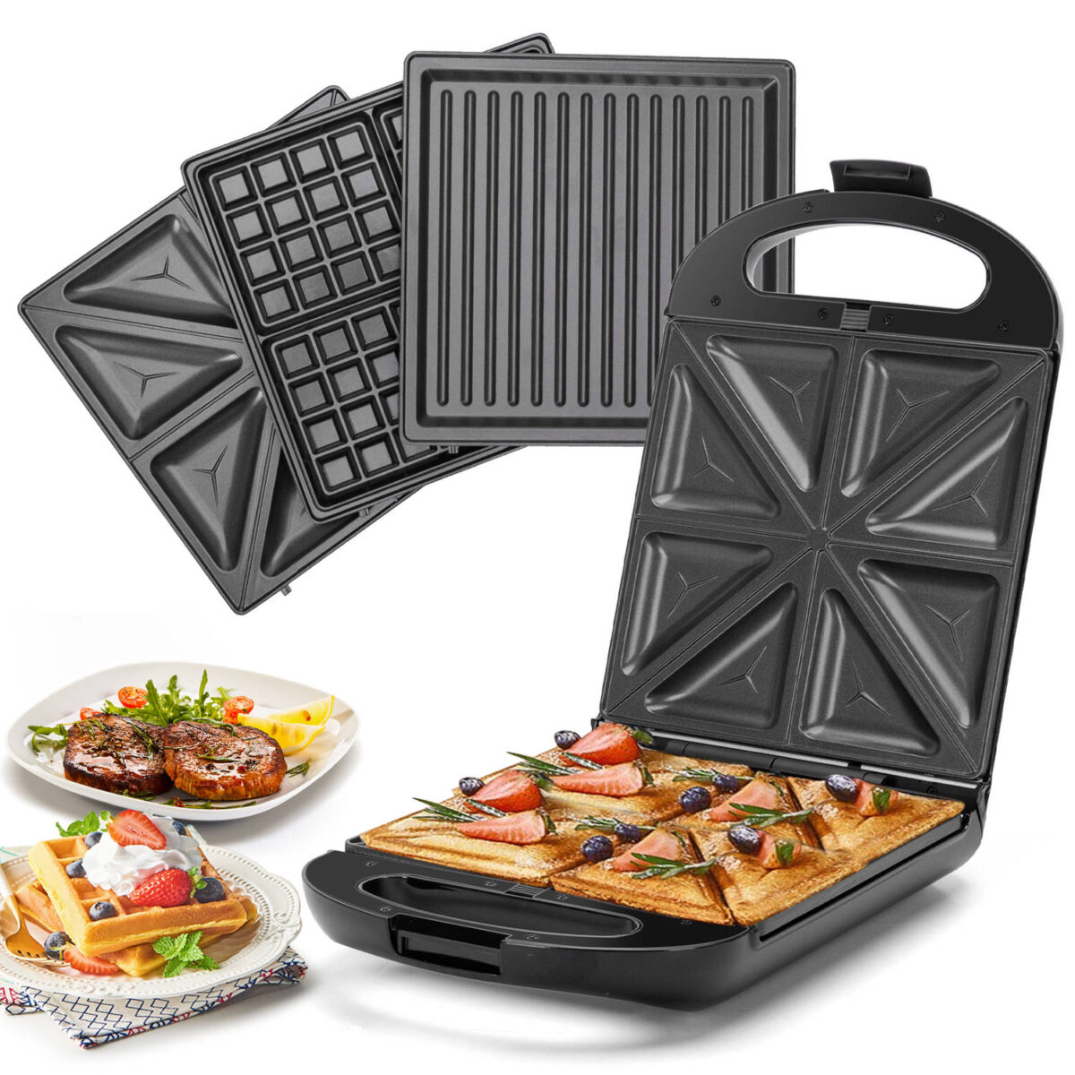 Taylor Swoden - 3in1 Tosti Apparaat - Tosti-ijzer - Contactgrill- Wafelijzer - 1200W - Bruno 30ZHG