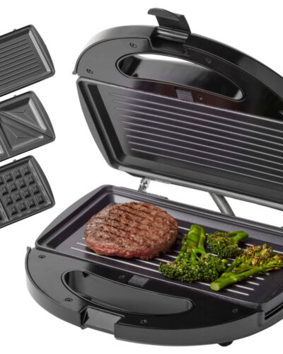 Tomado TGM2000B - Multigrill 3 in 1 - Inclusief tosti en wafelplaten - 750 watt - Zwart