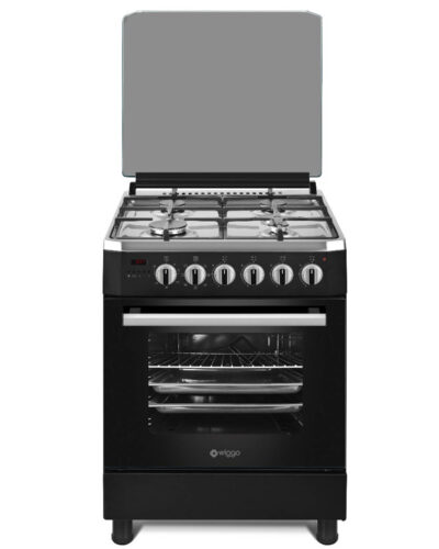 Wiggo WO-E609R(BX) - Serie 9 - 60cm - Gasfornuis -Zwart Inox