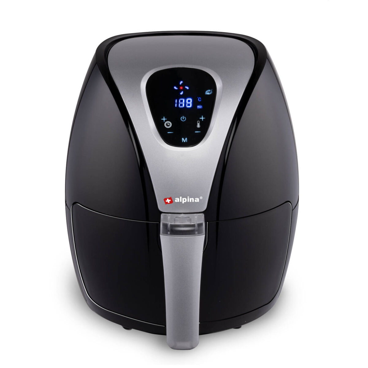 Alpina Airfryer - Hetelucht Friteuse L - 2,4 Liter - 80-200°C - Timer - 1500 Watt - Zwart