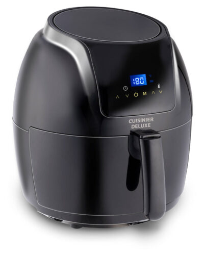 Cuisinier Deluxe Airfryer - 5 Liter - 230V - Hetelucht friteuse - Heteluchtoven - 7/8 Personen - Zwart