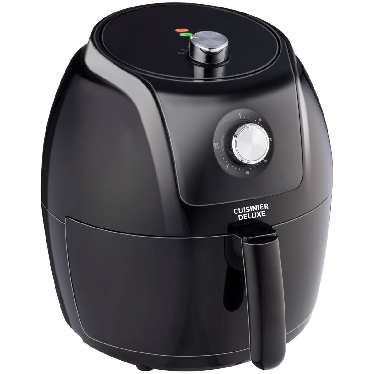 Cuisinier Deluxe Airfryer Analoog - 5 Liter - 230V - Hetelucht friteuse - 7/8 Personen - Zwart