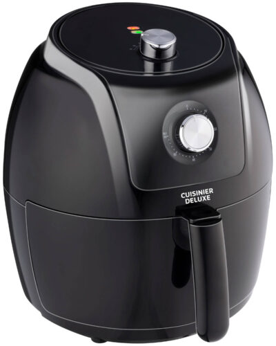 Cuisinier Deluxe Airfryer Analoog - 5 Liter - 230V - Hetelucht friteuse - 7/8 Personen - Zwart