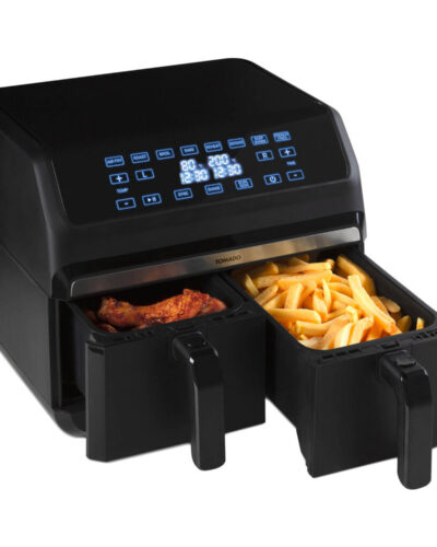 Tomado TAF8001B - Dubbele airfryer - 2 x 4 liter inhoud - 1700 watt - 8 automatische programma's - Zwart