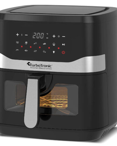 TurboTronic AF7W Airfryer XL - Heteluchtfriteuse met Raam - 7,5 Liter - Zwart