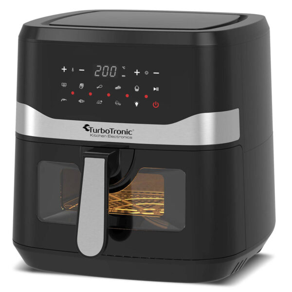 TurboTronic AF7W Airfryer XL - Heteluchtfriteuse met Raam - 7,5 Liter - Zwart