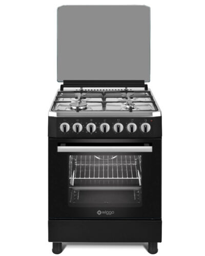 Wiggo WO-E605R(BX) - Serie 5 - 60cm - Gasfornuis - Zwart Inox