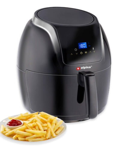 alpina Airfryer - Digitaal Touchscreen - 5 Liter - Hetelucht friteuse - Friet, Groente, Brood, Muffins - 7-8 Personen